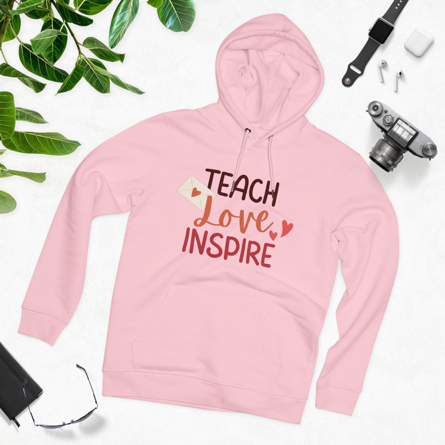 Teach Love Inspire Unisex College Hoodie Premium Quality, Comfortable Stylish Hoodie for Educators and Inspiration Seekers