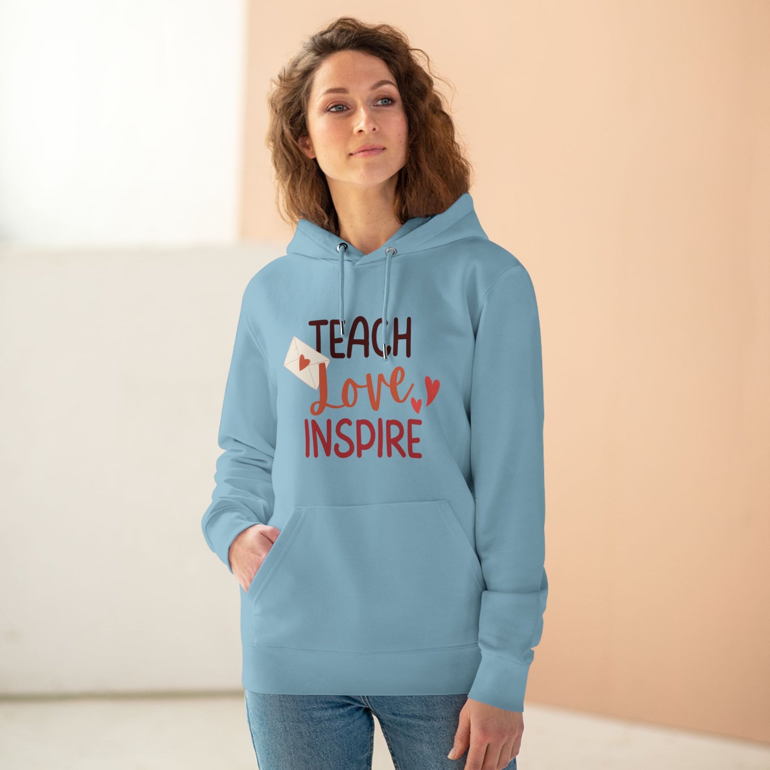 Teach Love Inspire Unisex College Hoodie Premium Quality, Comfortable Stylish Hoodie for Educators and Inspiration Seekers