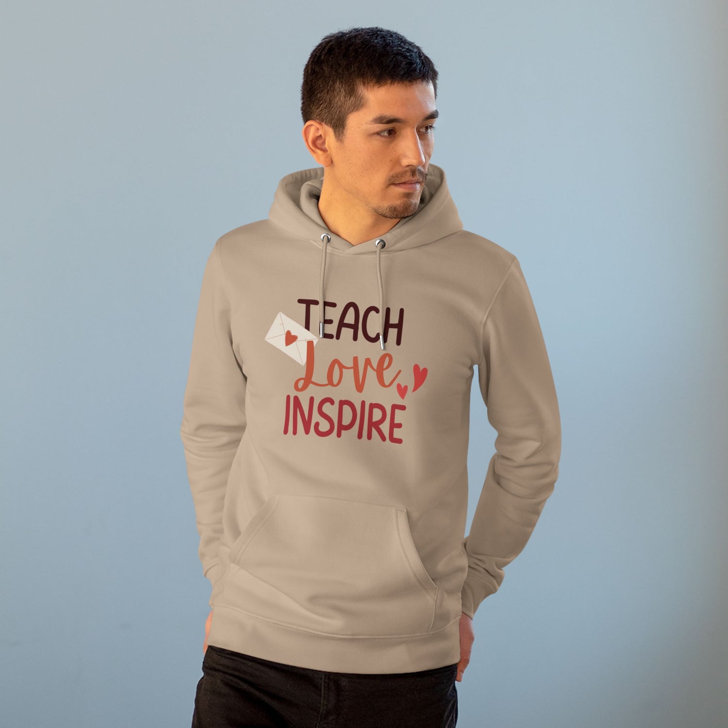 Teach Love Inspire Unisex College Hoodie Premium Quality, Comfortable Stylish Hoodie for Educators and Inspiration Seekers