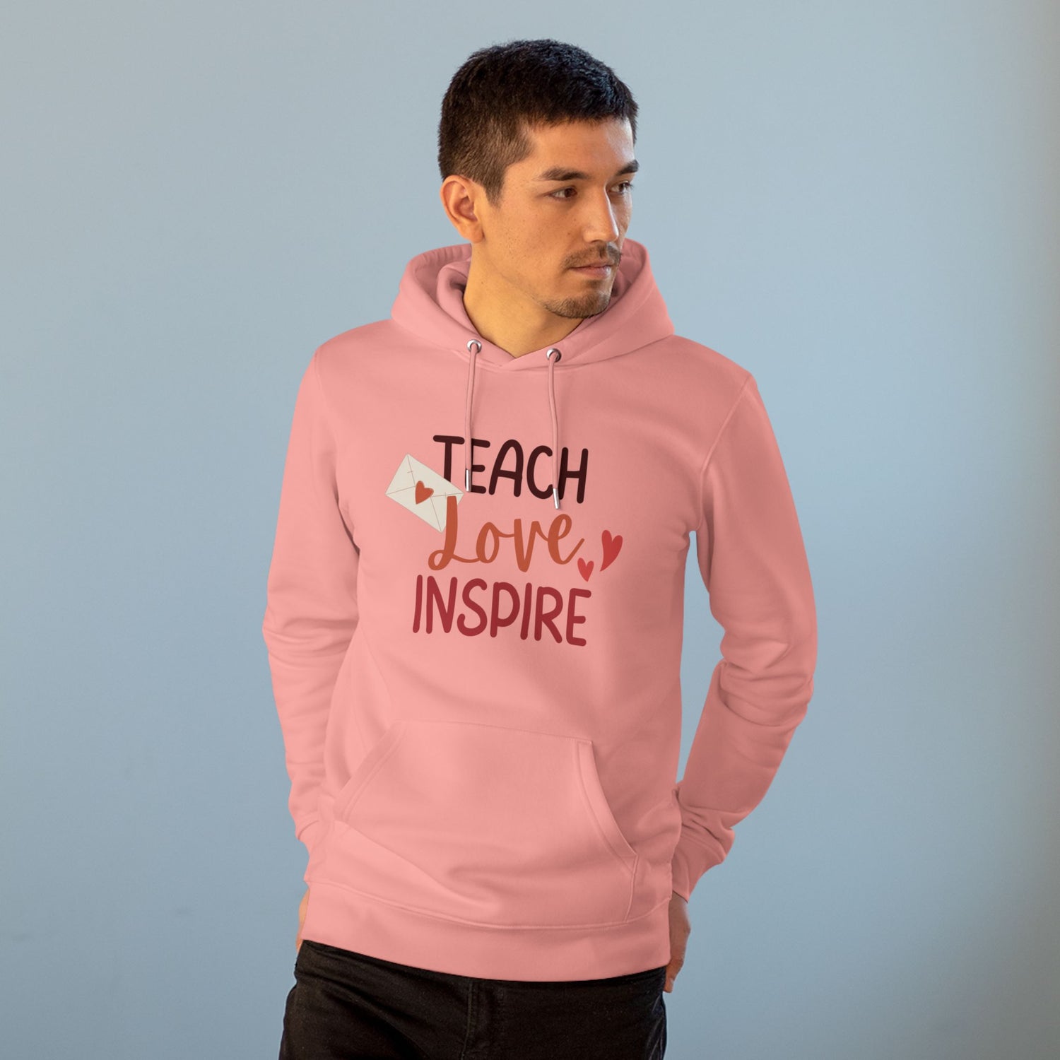 Teach Love Inspire Unisex College Hoodie Premium Quality, Comfortable Stylish Hoodie for Educators and Inspiration Seekers