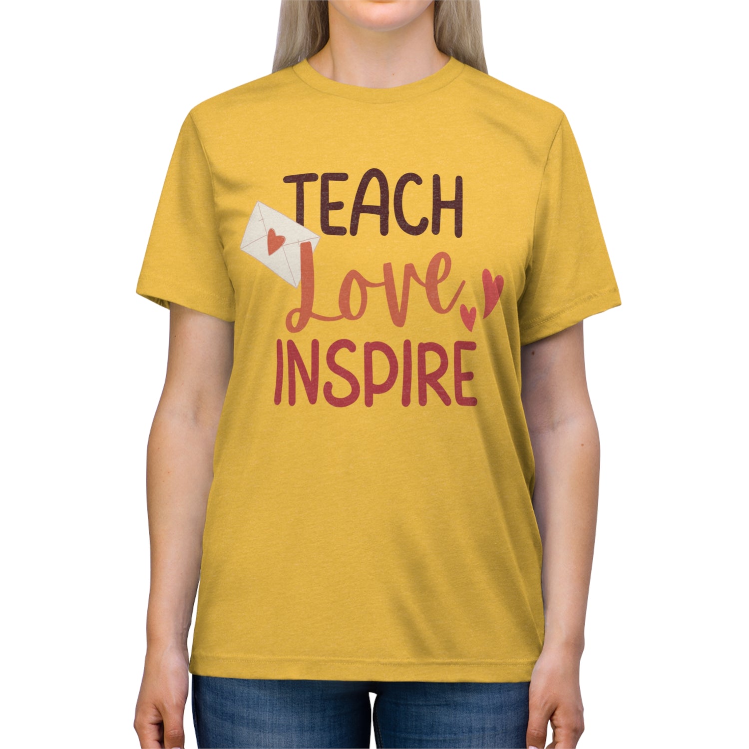 Teach Inspire Love Unisex Triblend Tee  Ultra-Soft, Comfortable &amp; Stylish T-Shirt for Educators and Inspiration Seekers  Perfect