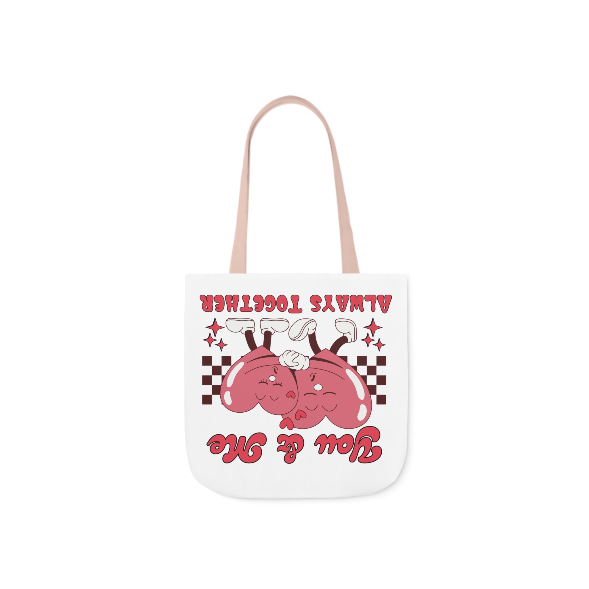 You and Me Always Together Canvas Tote Bag  Stylish  Durable Tote for Couples Perfect for Gifting, Shopping, and Everyday Use