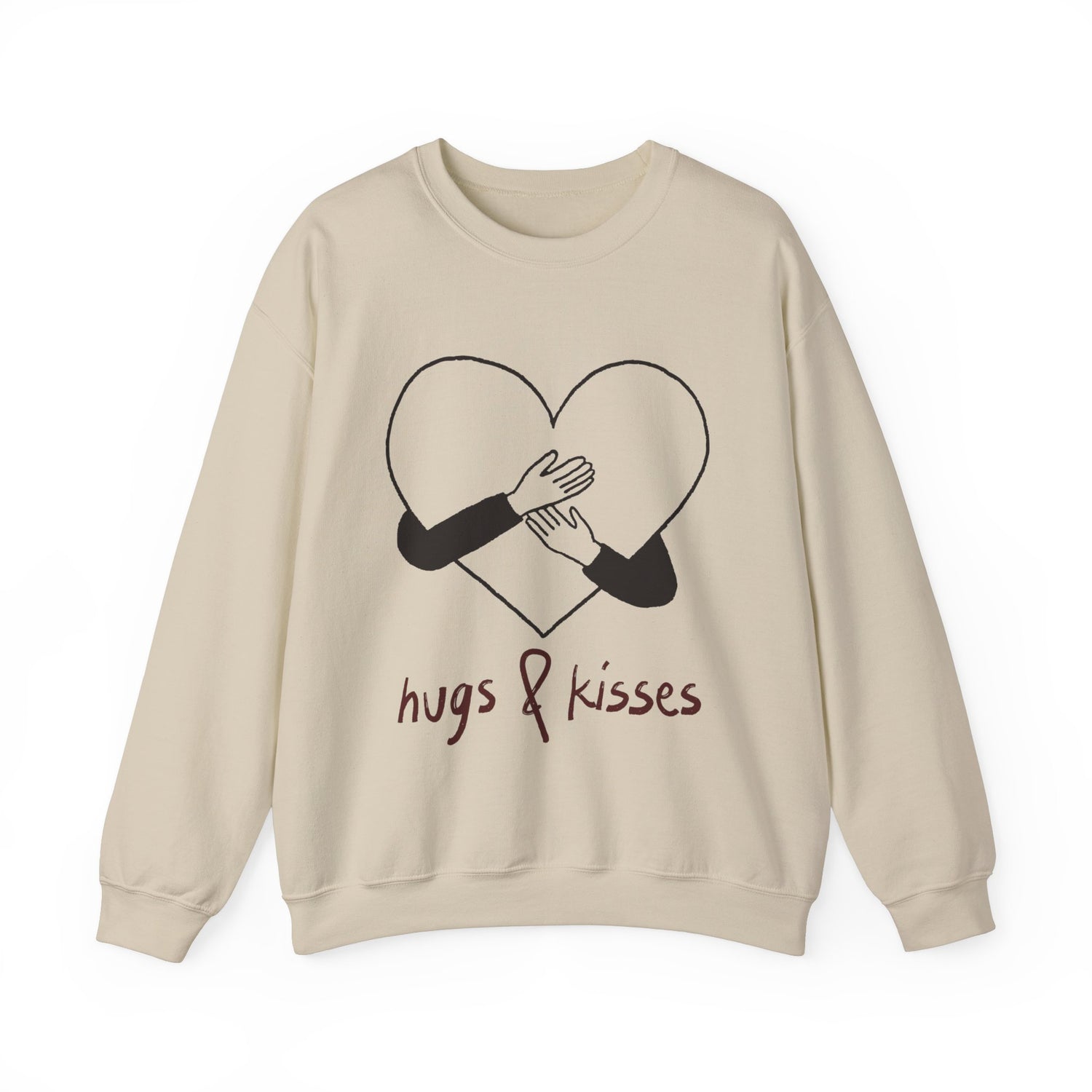 Hug and Kiss Unisex Heavy Blend Crewneck SweatshirtComfortable  Stylish Sweatshirt for Men  Women Perfect for Valentines Day