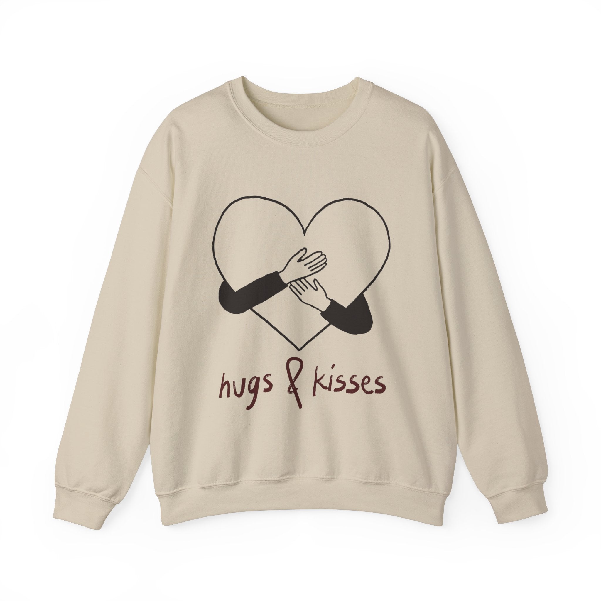 Hug and Kiss Unisex Heavy Blend Crewneck SweatshirtComfortable  Stylish Sweatshirt for Men  Women Perfect for Valentines Day