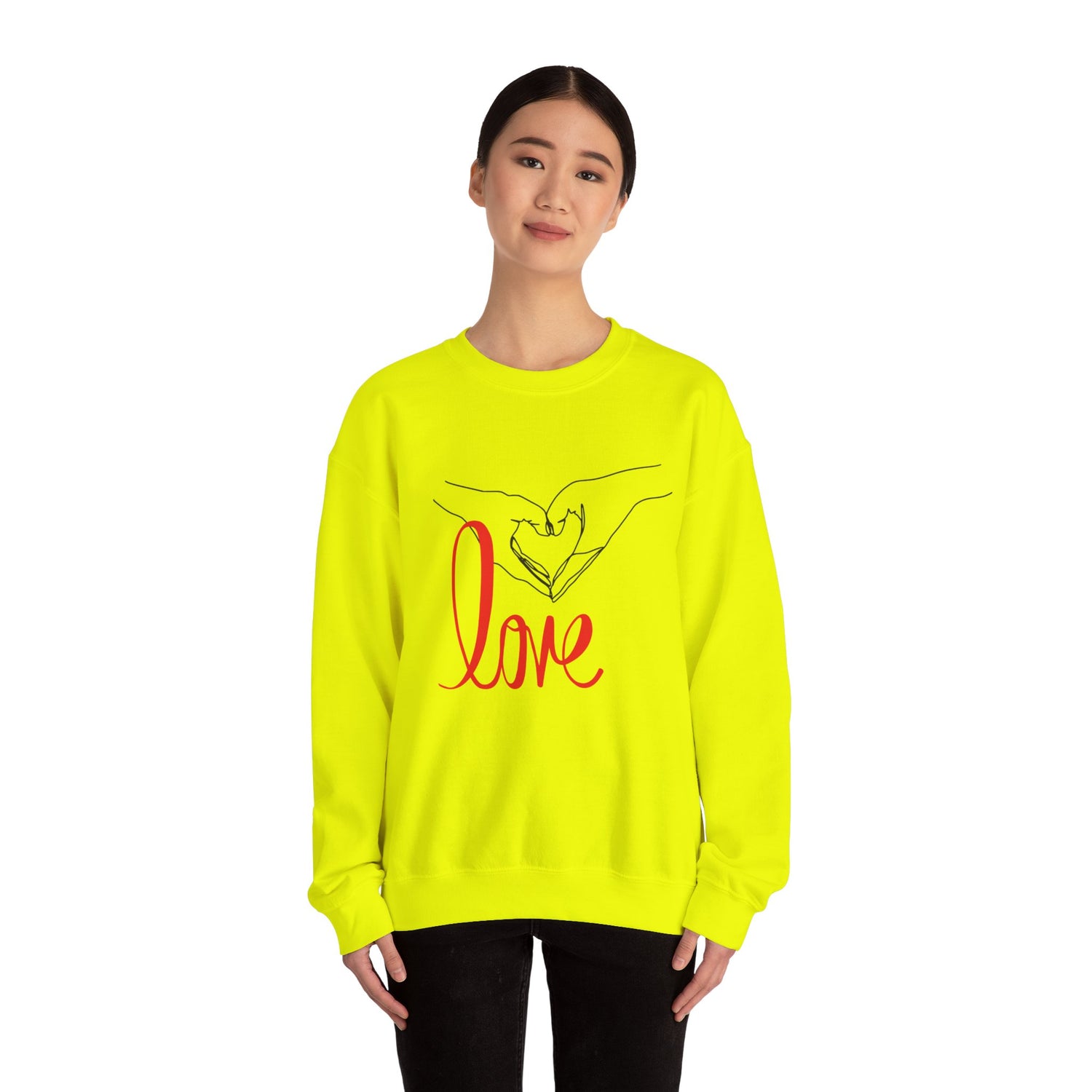 Love Hand Unisex Heavy Blend™ Crewneck Sweatshirt  Premium Quality, Comfortable  Stylish Sweatshirt for Men  Women