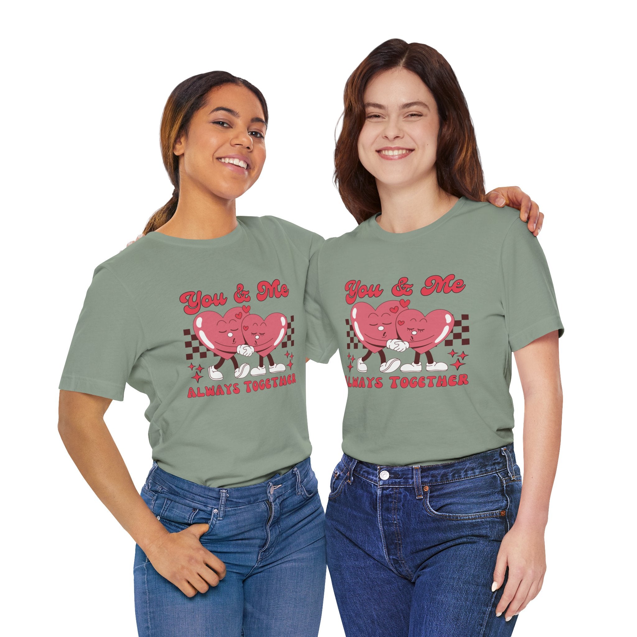 You and Me Always Together Unisex Cotton Crew Tee  Soft, Comfortable  Stylish T-Shirt for Couples  Perfect for Valentine&