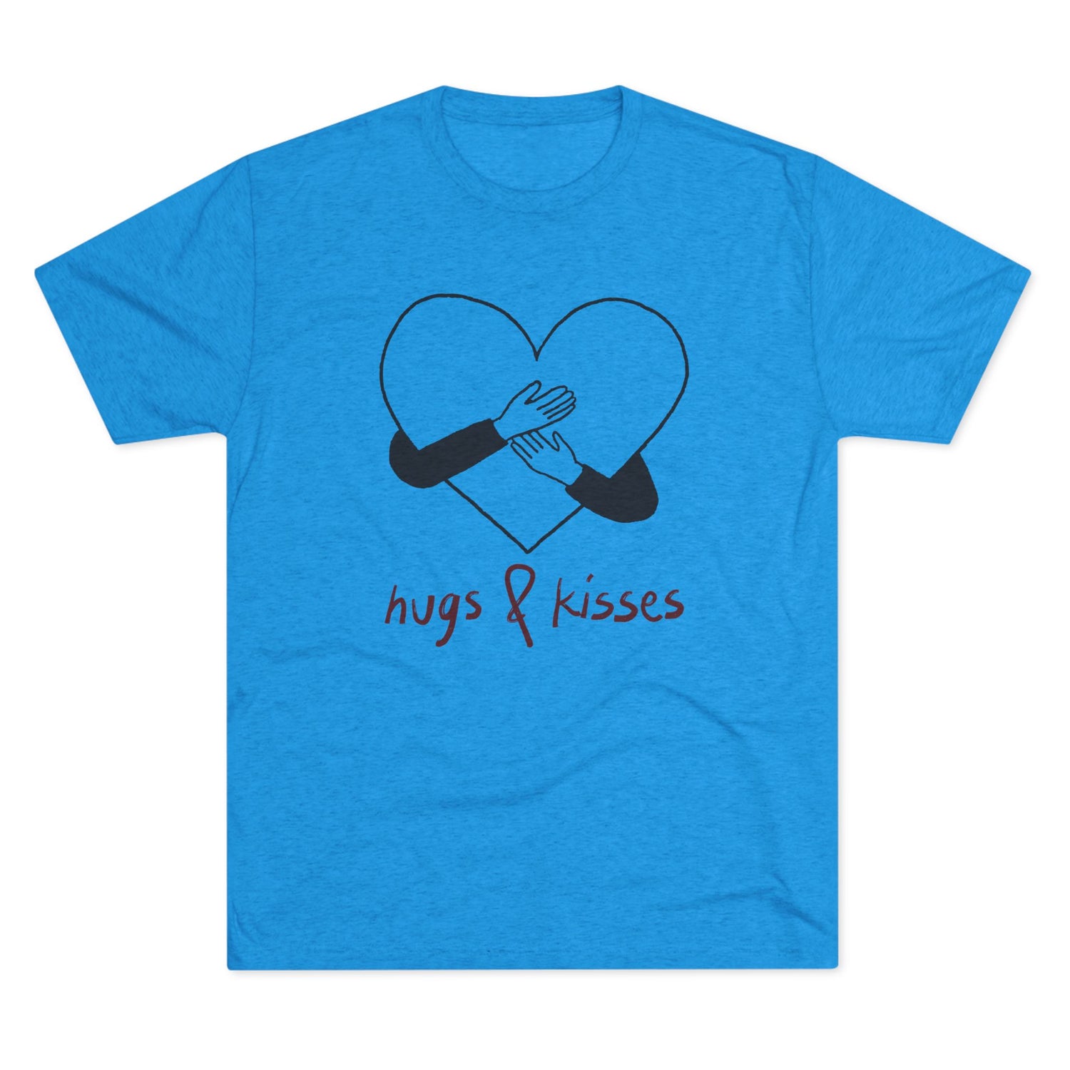 Hug and Kiss Unisex Triblend Tee  Ultra-Soft, Comfortable  Stylish T-Shirt for Men  Women | Perfect for Valentine&