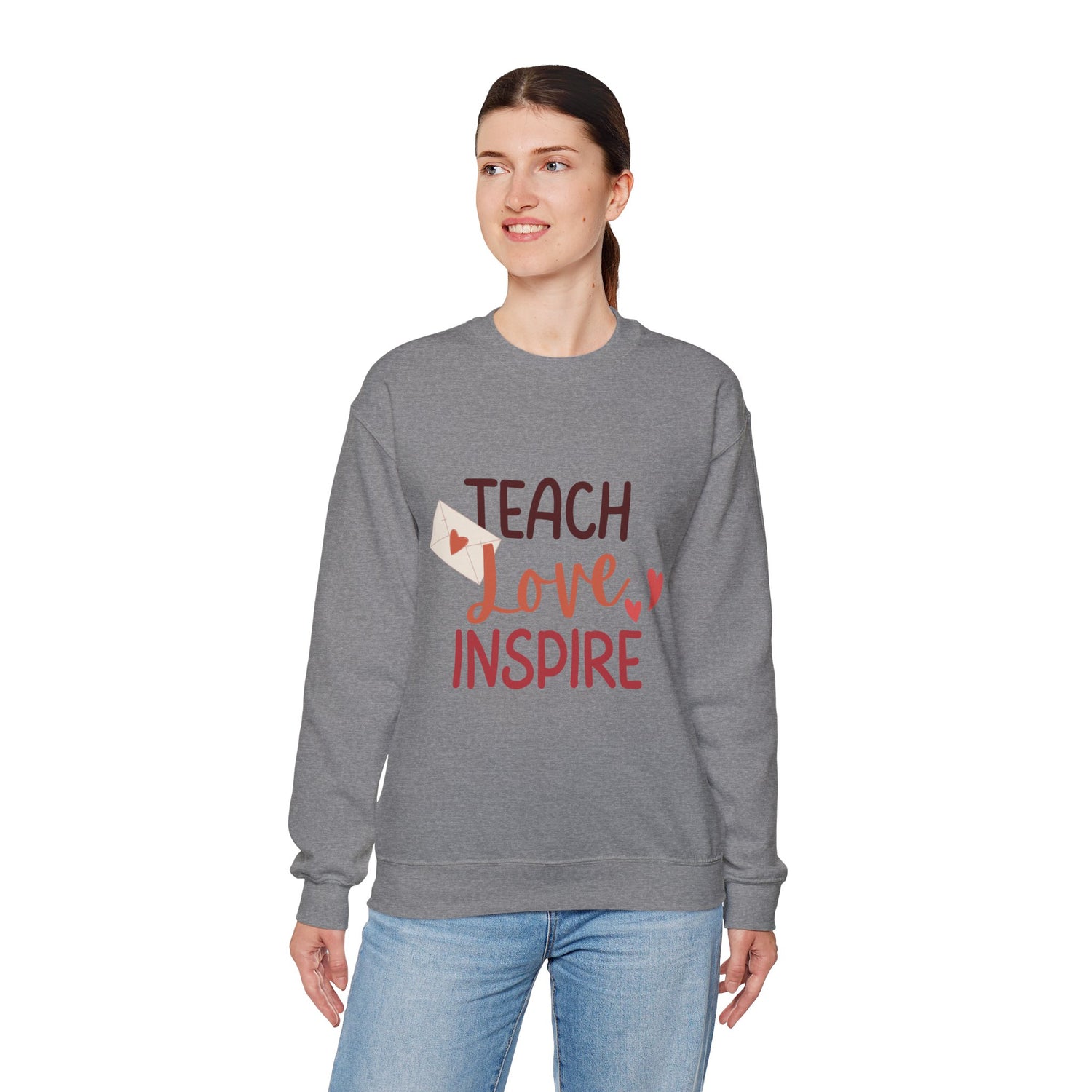 Teach Love Inspire Unisex Heavy Blend™ Crewneck Sweatshirt  Premium Quality, Comfortable  Stylish Sweatshirt for Educators