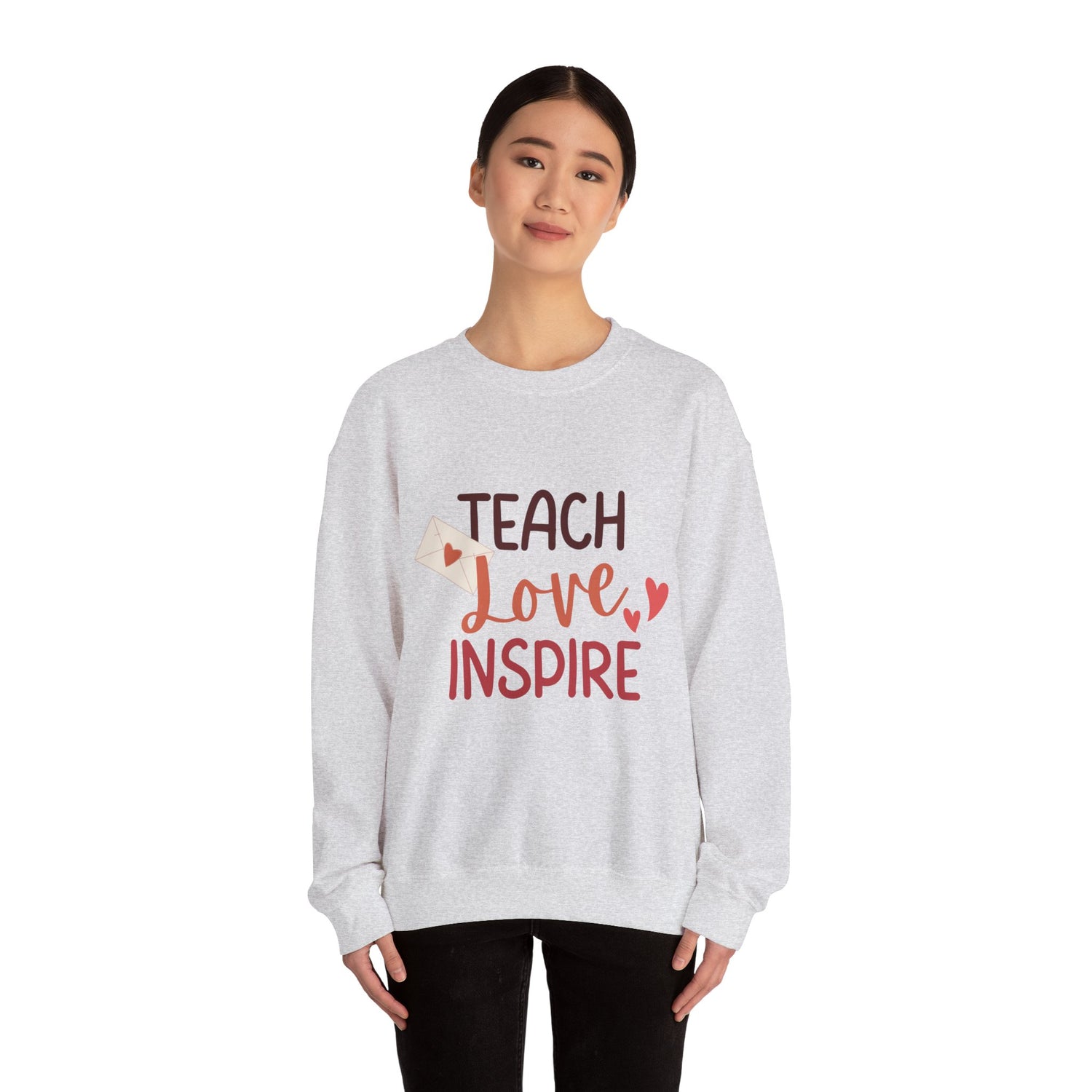 Teach Love Inspire Unisex Heavy Blend™ Crewneck Sweatshirt  Premium Quality, Comfortable  Stylish Sweatshirt for Educators