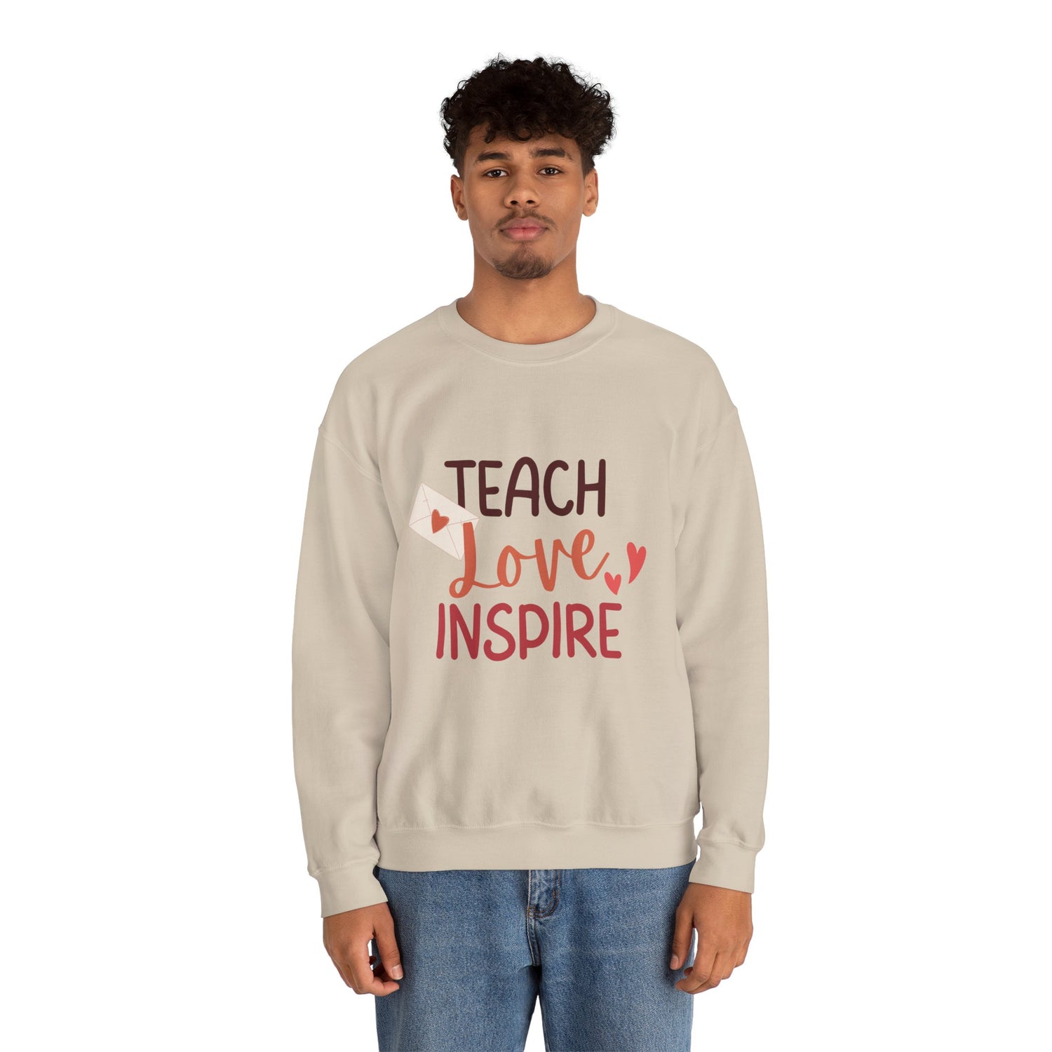 Teach Love Inspire Unisex Heavy Blend™ Crewneck Sweatshirt  Premium Quality, Comfortable  Stylish Sweatshirt for Educators