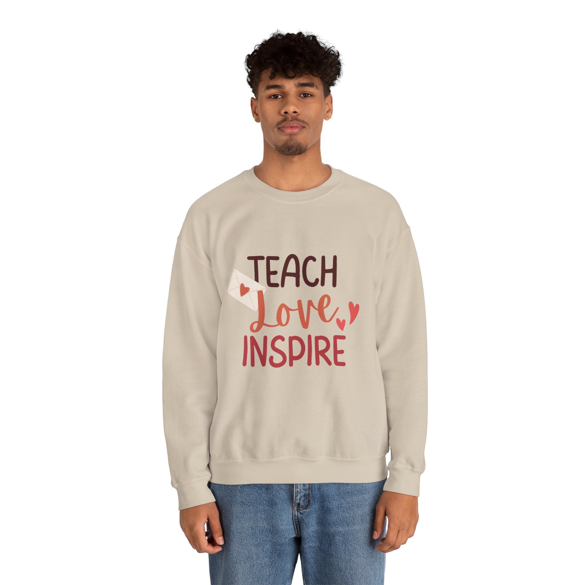 Teach Love Inspire Unisex Heavy Blend™ Crewneck Sweatshirt  Premium Quality, Comfortable  Stylish Sweatshirt for Educators