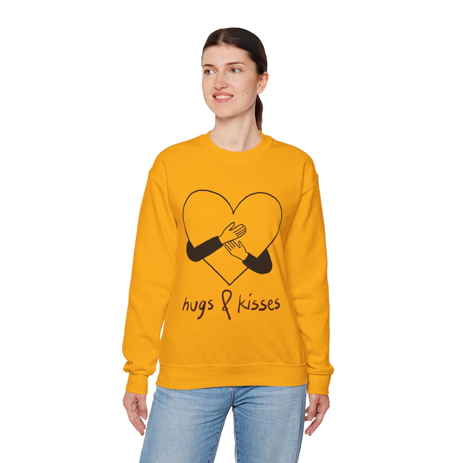 Hug and Kiss Unisex Heavy Blend Crewneck SweatshirtComfortable  Stylish Sweatshirt for Men  Women Perfect for Valentines Day
