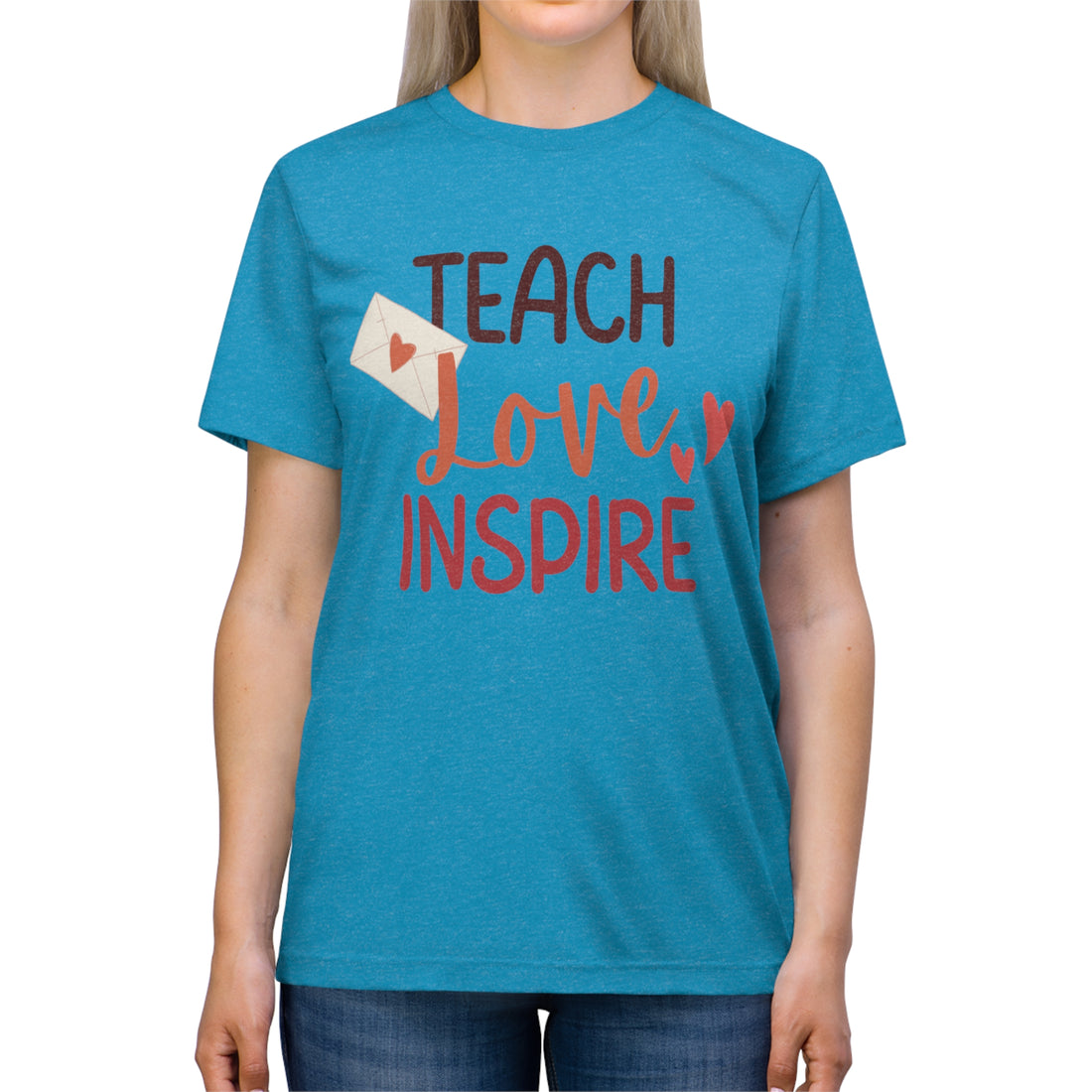 Teach Inspire Love Unisex Triblend Tee  Ultra-Soft, Comfortable &amp; Stylish T-Shirt for Educators and Inspiration Seekers  Perfect