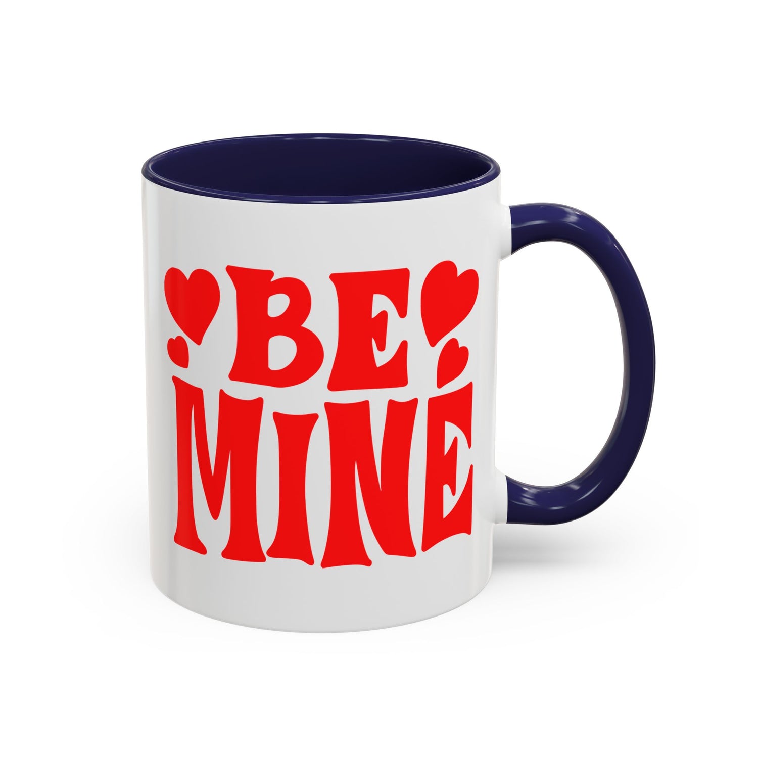 Be Mine Accent Coffee Mug (11oz &amp; 15oz)  Stylish, Durable Mug with Colorful Handle  Interior  Perfect Gift for Valentines Day or Special