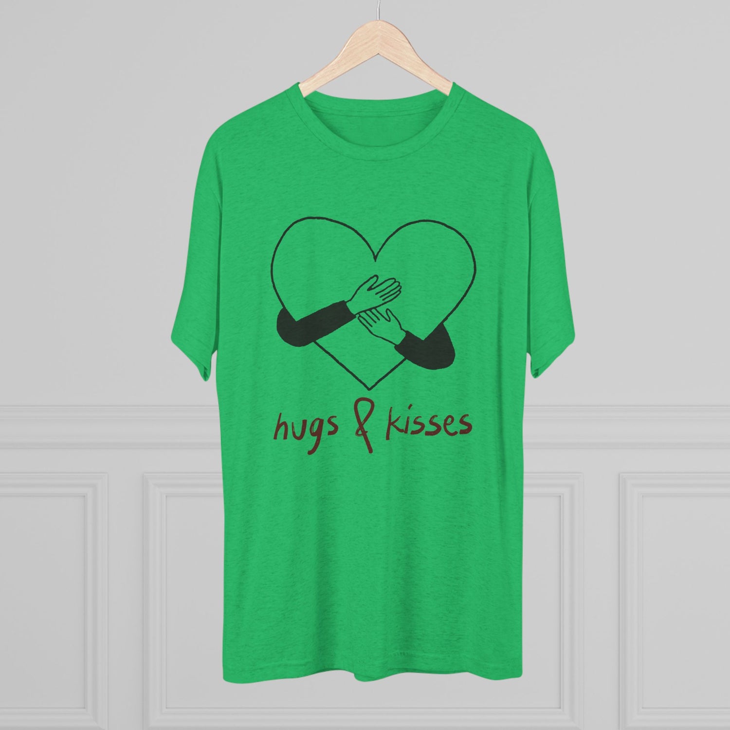 Hug and Kiss Unisex Triblend Tee  Ultra-Soft, Comfortable  Stylish T-Shirt for Men  Women | Perfect for Valentine&