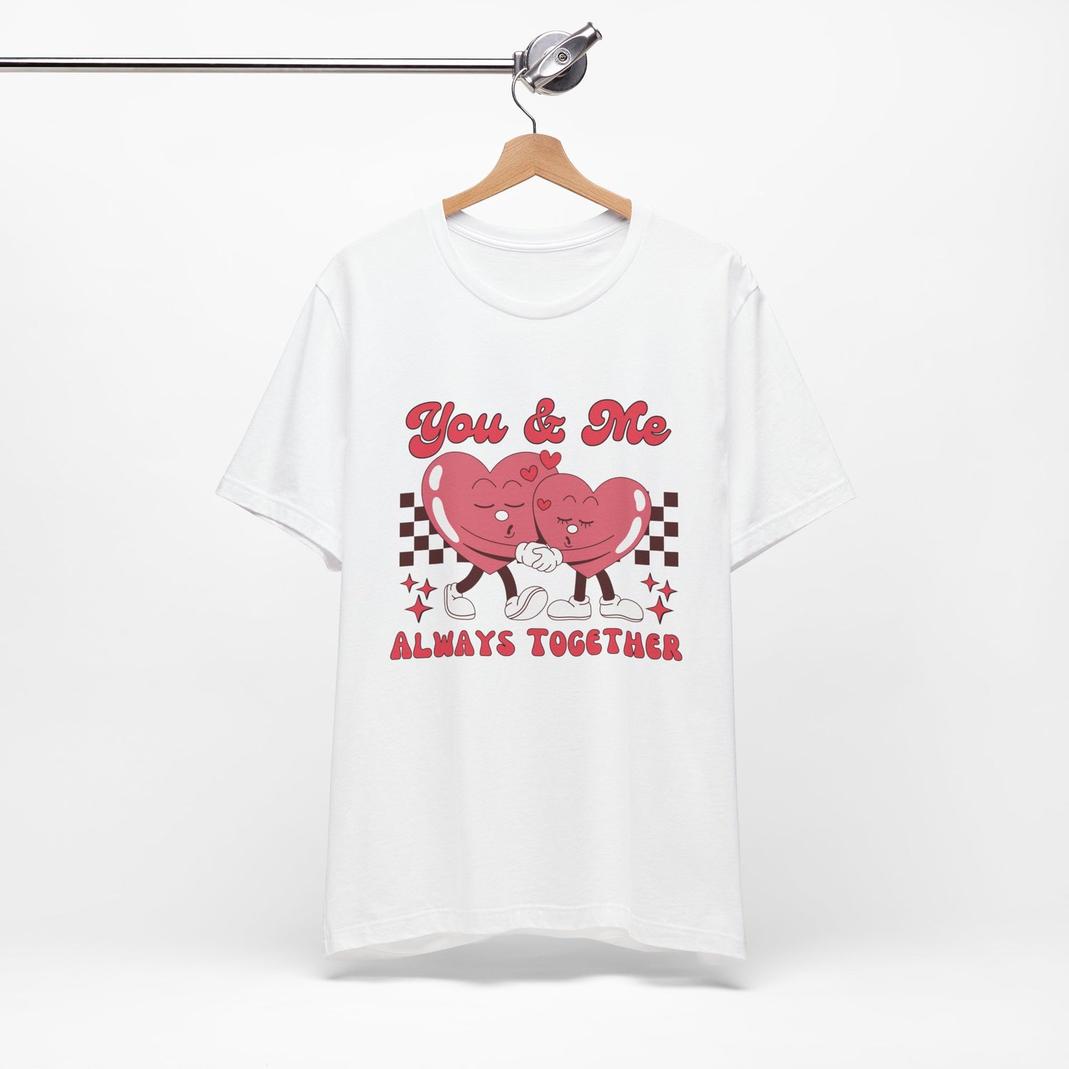 You and Me Always Together Unisex Cotton Crew Tee  Soft, Comfortable  Stylish T-Shirt for Couples  Perfect for Valentine&