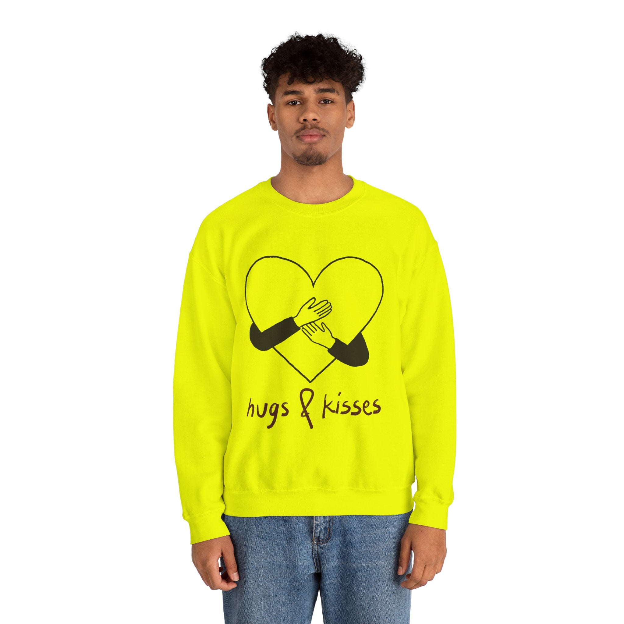 Hug and Kiss Unisex Heavy Blend Crewneck SweatshirtComfortable  Stylish Sweatshirt for Men  Women Perfect for Valentines Day