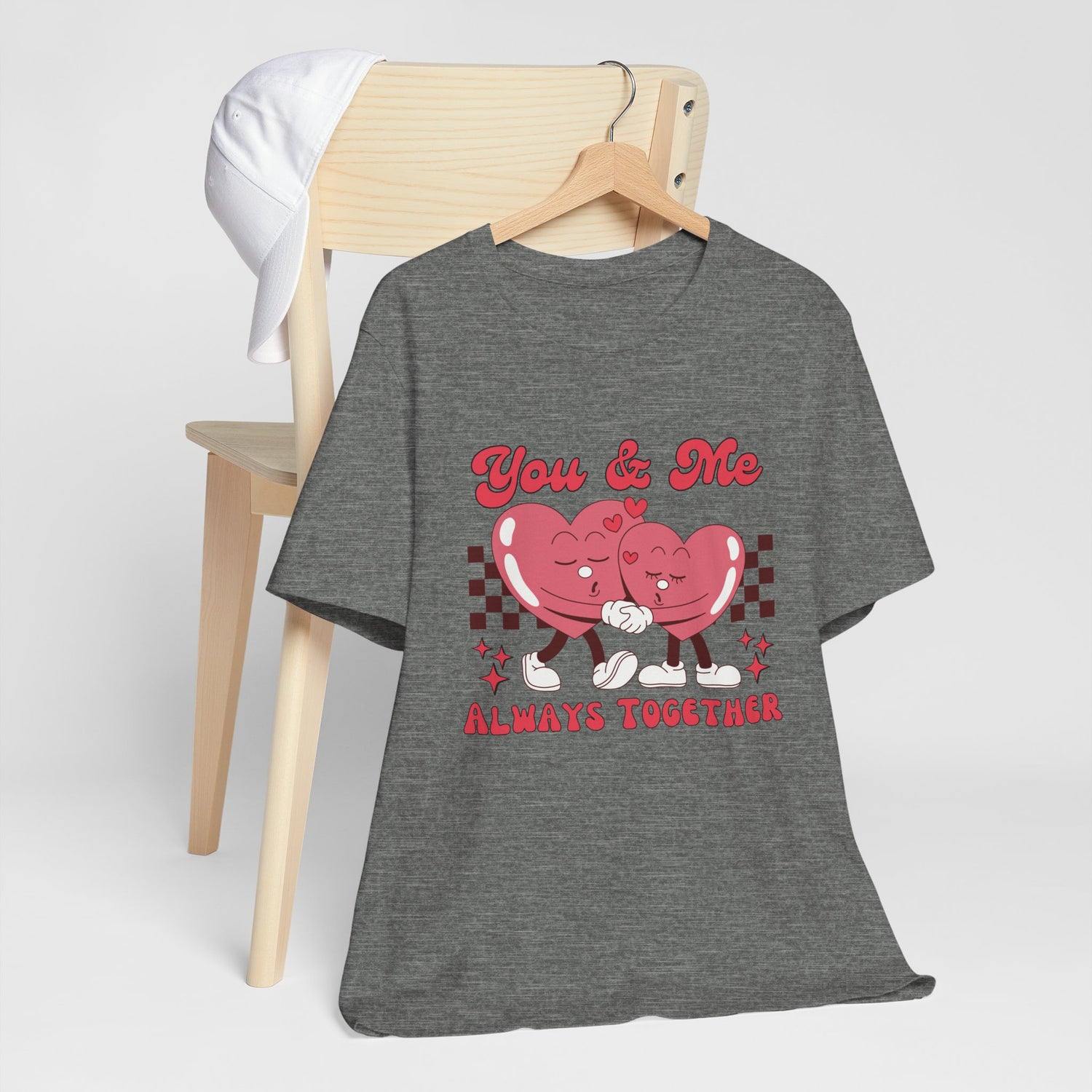 You and Me Always Together Unisex Cotton Crew Tee  Soft, Comfortable  Stylish T-Shirt for Couples  Perfect for Valentine&