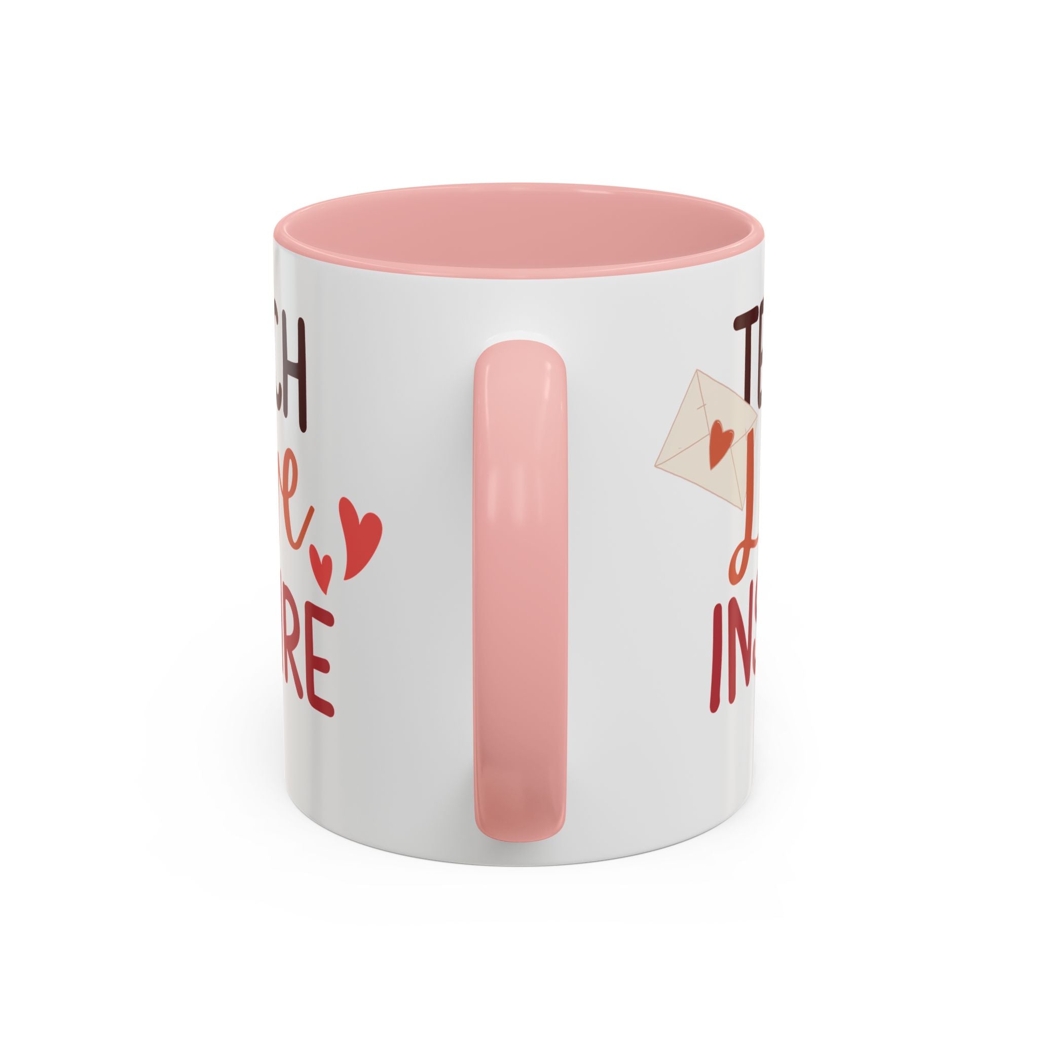 Teach Love Inspire Accent Coffee Mug (11oz &amp; 15oz)  Stylish, Durable Mug with Colorful Handle  Interior  Perfect Gift for Educators