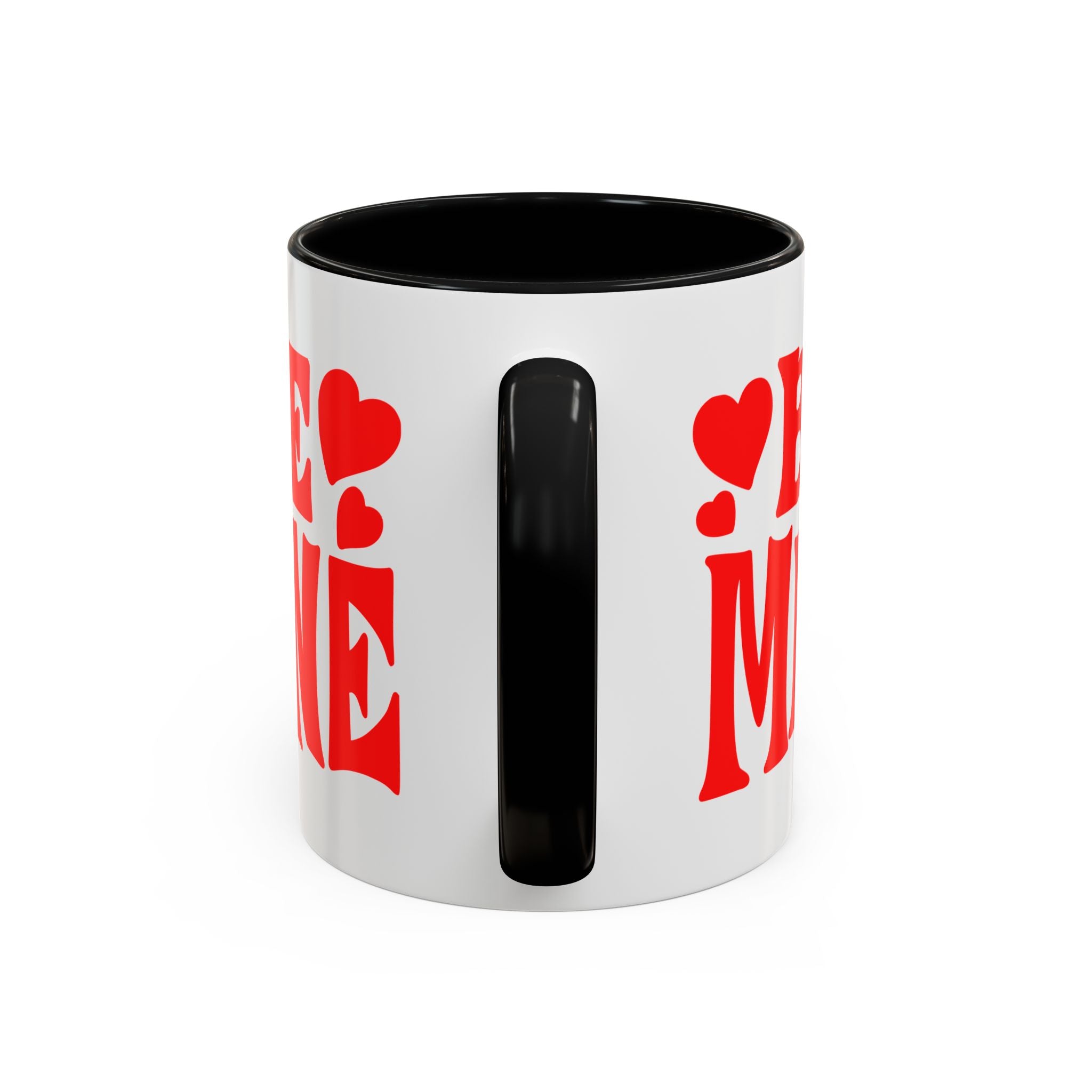 Be Mine Accent Coffee Mug (11oz &amp; 15oz)  Stylish, Durable Mug with Colorful Handle  Interior  Perfect Gift for Valentines Day or Special