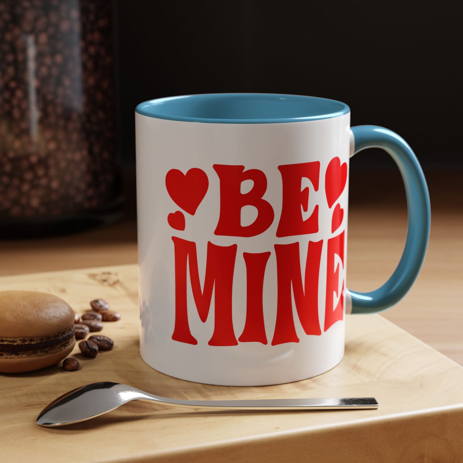 Be Mine Accent Coffee Mug (11oz &amp; 15oz)  Stylish, Durable Mug with Colorful Handle  Interior  Perfect Gift for Valentines Day or Special